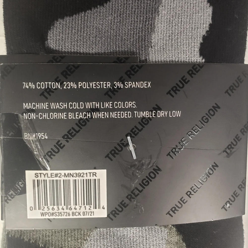 NWT Men's True Religion 2 Pack Crew Socks
